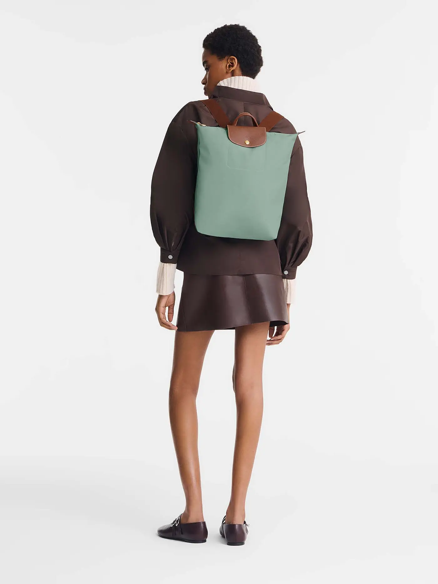LONGCHAMP | Le Pliage Rucksack, Rosethe | grün